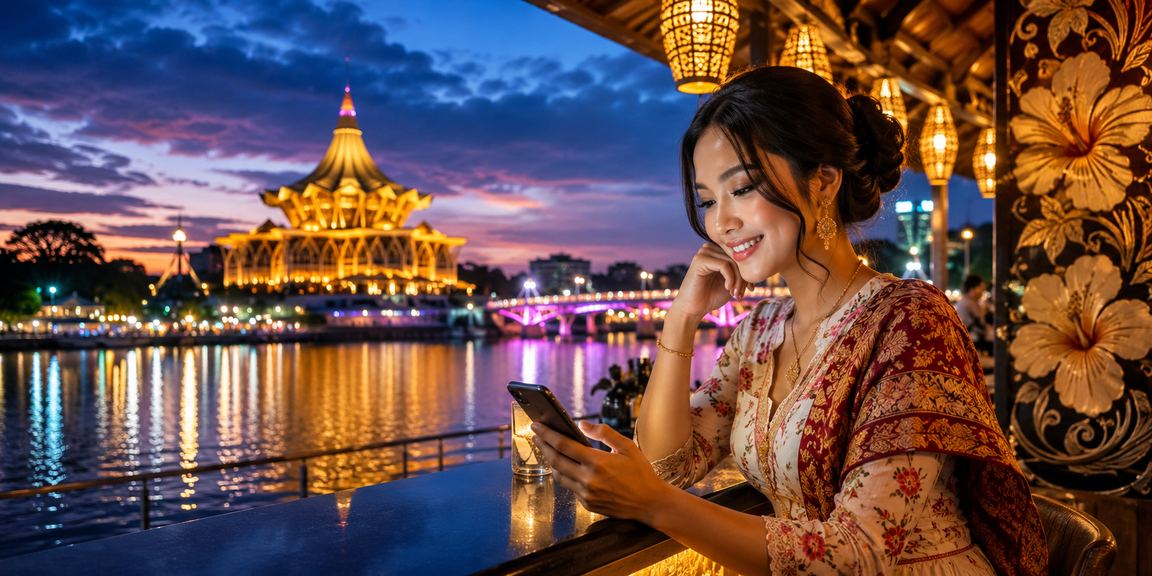 Pengguna mea44 di Kuching mengakses platform dengan perlindungan data dan privasi yang terjamin